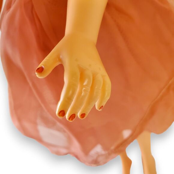 Vintage 18" Doll Hard Plastic Sleep Eyes Blonde Curls 1950s-60s Glamour Dress - Picture 5 of 16